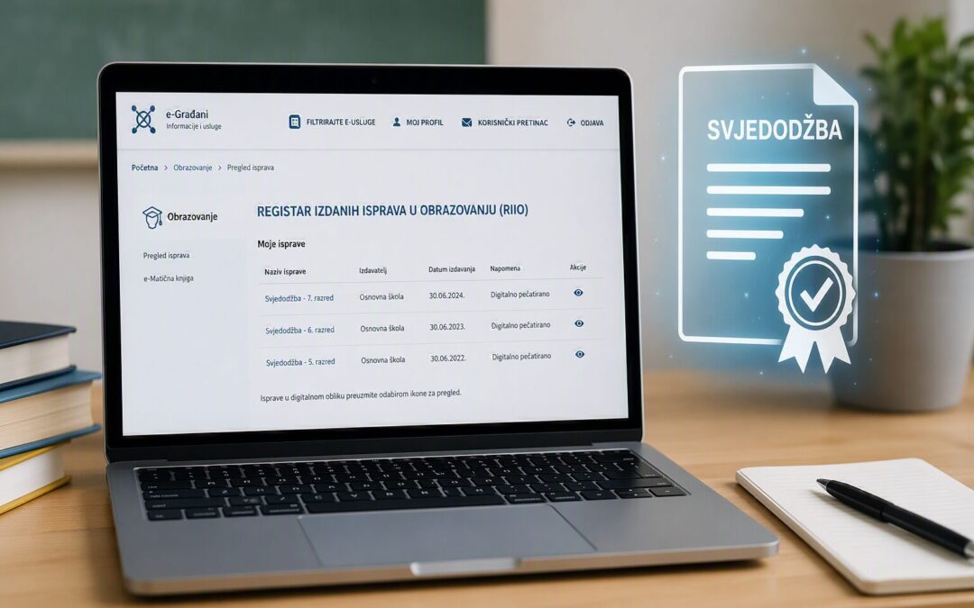 Digitalno pečatirane svjedodžbe dostupne u Registru izdanih isprava u obrazovanju (RIIO)